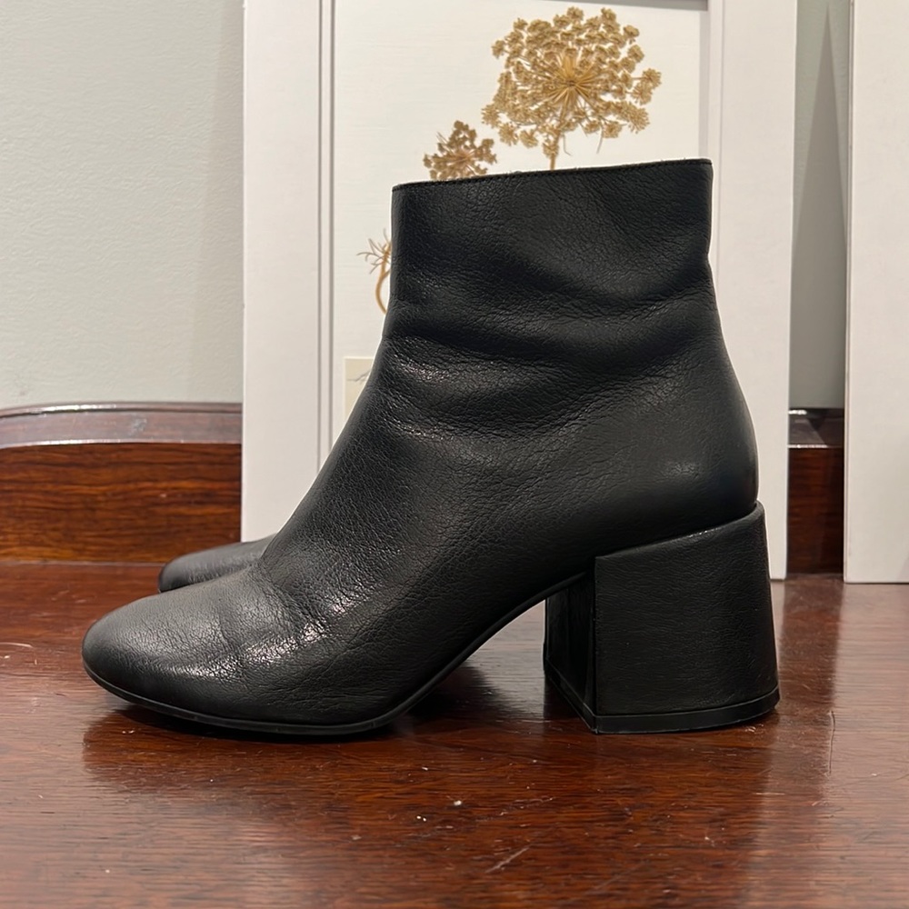 Maison Margiela MM6 ankle leather black block heel boots 37